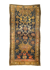 A27479 Caucasian Rug Shirvan Handmade Area Tribal Antique 7'0'' x 13'4'' -7x13- Blue Whites Beige Geometric Design.jpg