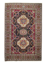 A27488 Persian Rug Tabriz Handmade Area Traditional 4'5'' x 6'9'' -4x7- Blue Red Geometric Design