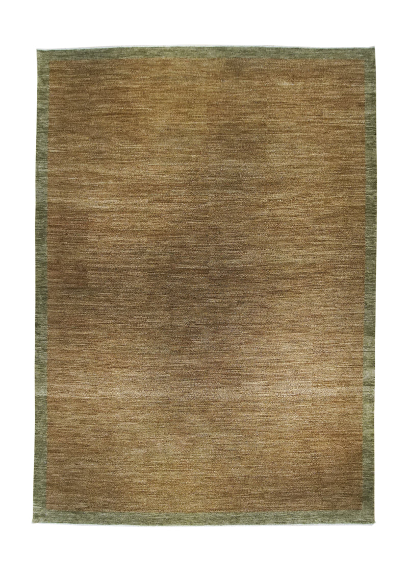 A27492 Oriental Rug Indian Handmade Area Transitional Tribal 9'10'' x 13'8'' -10x14- Brown Green Gabbeh Plain Design