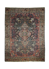 A27536 Persian Rug Tabriz Handmade Area Traditional Antique 4'2'' x 5'7'' -4x6- Blue Floral Design