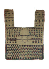 A27612 Persian Rug Ghashghaei Handmade Saddle Tribal 4'5'' x 5'0'' -4x5- Whites Beige Saddle Blanket Kilim Geometric Design