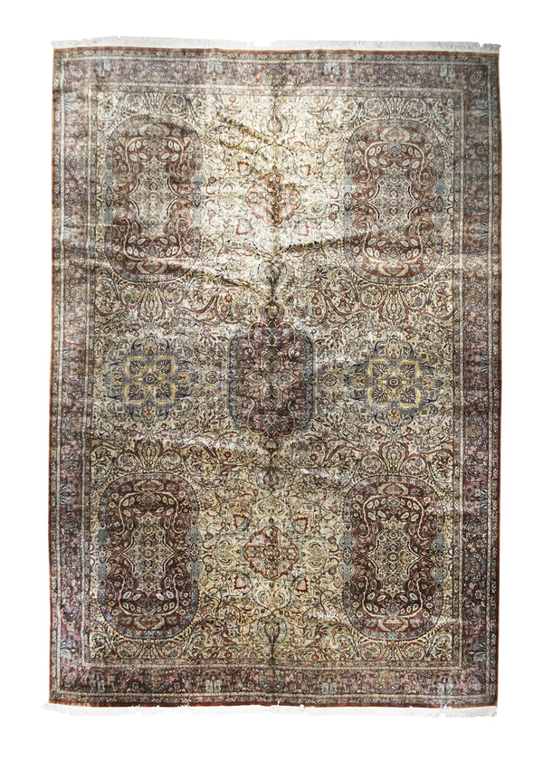 A27646 Oriental Rug Pakistani Handmade Area Traditional 12'2'' x 17'11'' -12x18- Whites Beige Red Floral Design