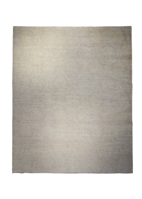 A27684 Oriental Rug Pakistani Handmade Area Transitional Neutral 7'12'' x 9'8'' -8x10- Gray Whites Beige Blue Silver Wash Oushak Floral Design