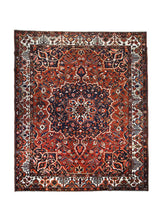 A27697 Persian Rug Bakhtiari Handmade Area Tribal 10'4'' x 12'4'' -10x12- Red Floral Design