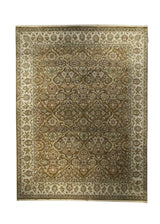 A27711 Oriental Rug Indian Handmade Area Transitional 8'1'' x 10'3'' -8x10- Brown Green Tea Washed Oushak Floral Design