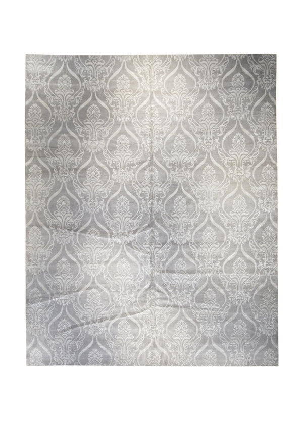 A27859 Oriental Rug Indian Handmade Area Modern Neutral 11'10'' x 14'9'' -12x15- Gray Geometric Design