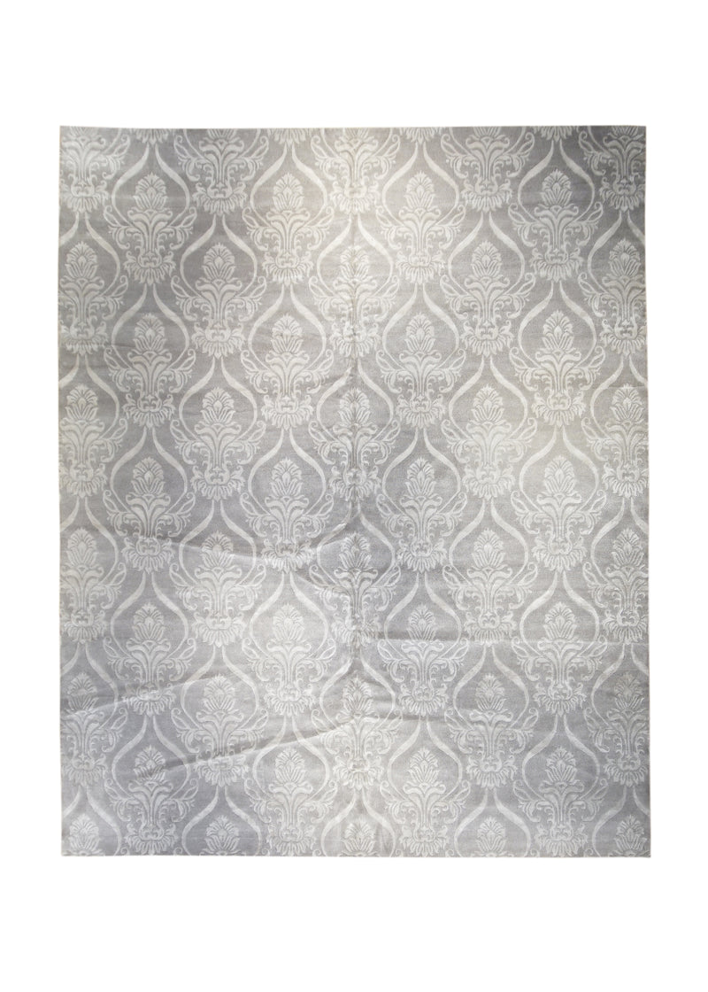 A27859 Oriental Rug Indian Handmade Area Modern Neutral 11'10'' x 14'9'' -12x15- Gray Geometric Design
