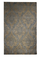 A27866 Oriental Rug Indian Handmade Area Transitional 3'10'' x 6'0'' -4x6- Blue Yellow Gold Floral Design