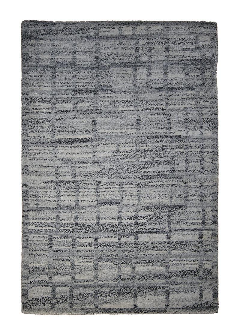 A27888 Oriental Rug Indian Handmade Area Modern Neutral 2'0'' x 3'0'' -2x3- Whites Beige Gray Lattice Design