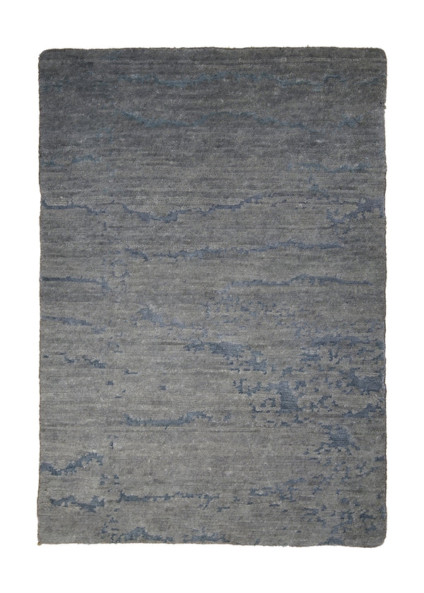 A27891 Oriental Rug Indian Handmade Area Modern Neutral 2'0'' x 3'0'' -2x3- Gray Blue Stripes Design
