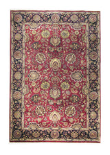 A27939 Oriental Rug Indian Handmade Area Traditional 5'12'' x 8'8'' -6x9- Red Blue Floral Design