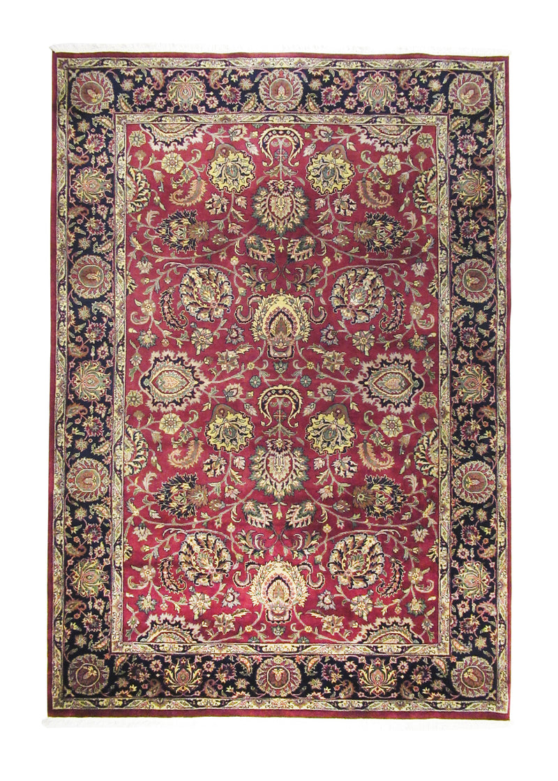 A27939 Oriental Rug Indian Handmade Area Traditional 5'12'' x 8'8'' -6x9- Red Blue Floral Design