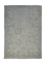 A27947 Oriental Rug Pakistani Handmade Area Transitional Neutral 2'0'' x 2'11'' -2x3- Blue Whites Beige Silver Wash Oushak Floral Design