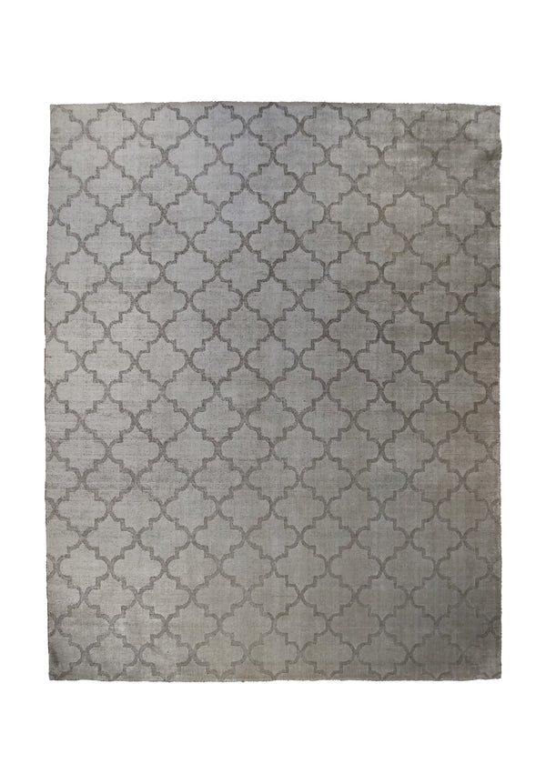 A27975 Oriental Rug Indian Handmade Area Modern Neutral 7'11'' x 10'0'' -8x10- Whites Beige Geometric Design