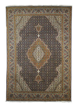 A28009 Persian Rug Tabriz Handmade Area Traditional 3'4'' x 4'10'' -3x5- Blue Orange Mahi Fish Design