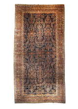 A28017 Persian Rug Mohajeran Sarouk Handmade Area Traditional Antique 12'0'' x 23'0'' -12x23- Blue Red Floral Design