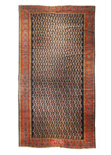 A28019 Persian Rug Bakhtiari Handmade Area Tribal Antique 9'10'' x 18'10'' -10x19- Blue Red Paisley Boteh Design