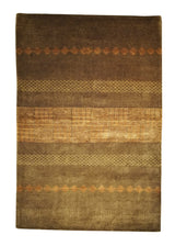 A28043 Oriental Rug Pakistani Handmade Area Transitional Tribal 4'1'' x 6'1'' -4x6- Brown Orange Gabbeh Geometric Design