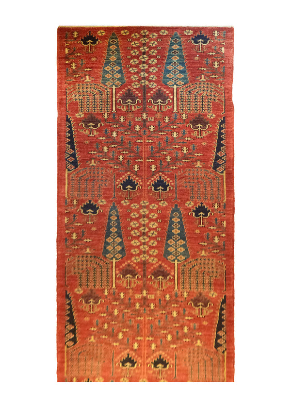 A28058 Oriental Rug Pakistani Handmade Runner Transitional Tribal 2'8'' x 11'10'' -3x12- Red Tree of Life Lori Gabbeh Design