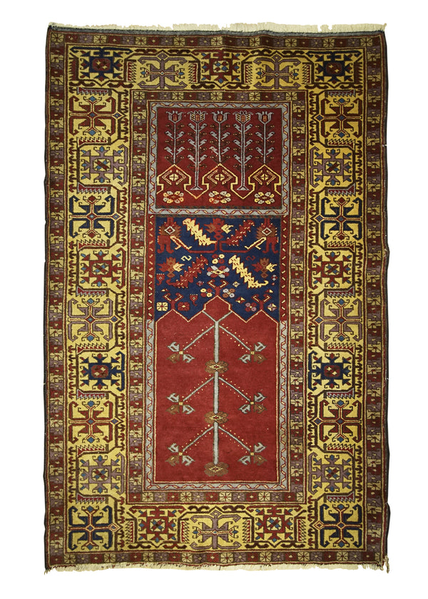 A28140 Oriental Rug Turkish Handmade Area Traditional 3'11'' x 6'0'' -4x6- Red Yellow Gold Tree of Life Design