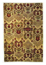 A28185 Oriental Rug Pakistani Handmade Area Transitional 5'12'' x 8'11'' -6x9- Whites Beige Multi-color Red Floral Design
