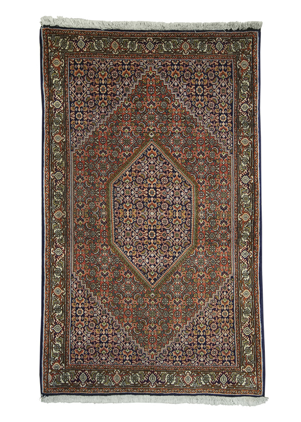 A28216 Persian Rug Bijar Handmade Area Traditional 2'11'' x 4'11'' -3x5- Red Blue Geometric Design