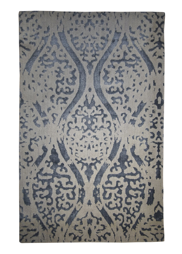 A28262 Oriental Rug Indian Handmade Area Transitional 3'4'' x 5'3'' -3x5- Whites Beige Red Floral Design
