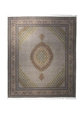 A28264 Persian Rug Tabriz Handmade Area Traditional 8'3'' x 9'11'' -8x10- Whites Beige Pink Green Mahi Fish Floral Design