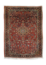A28280 Persian Rug Bijar Handmade Area Traditional 3'8'' x 5'2'' -4x5- Red Floral Design
