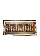 A28285 Native American Rug Navajo Handmade Runner Antique Tribal 4'4'' x 9'5'' -4x9- Gray Pictorial Design
