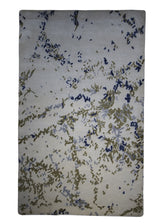 A28313 Oriental Rug Indian Handmade Area Modern 3'2'' x 5'1'' -3x5- Whites Beige Yellow Gold Splatter Abstract Design