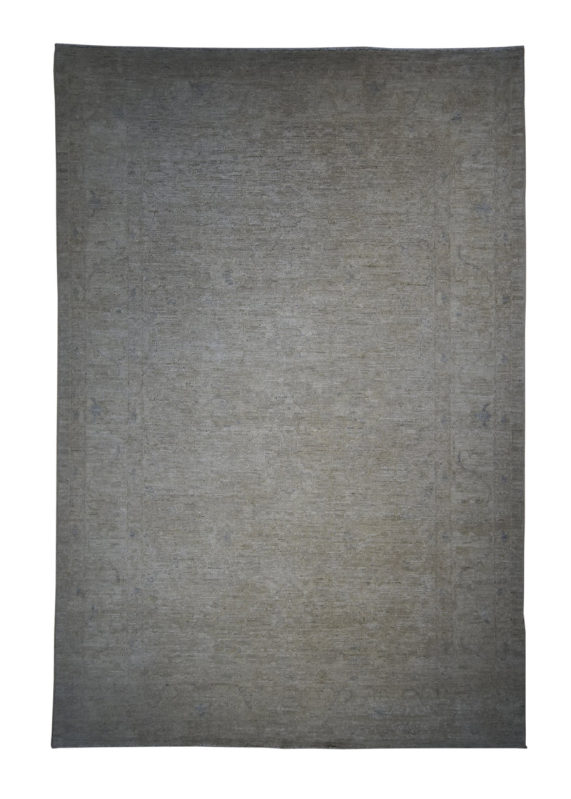 A28398 Oriental Rug Pakistani Handmade Area Transitional Neutral 4'0'' x 6'0'' -4x6- Whites Beige Silver Wash Farahan Floral Oushak Design