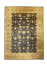 A28414 Oriental Rug Indian Handmade Area Transitional 8'10'' x 11'11'' -9x12- Blue Yellow Gold Floral Design