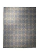 A28449 Oriental Rug Indian Handmade Area Transitional 8'3'' x 10'2'' -8x10- Blue Whites Beige Geometric Design