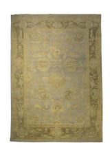 A28466 Oriental Rug Indian Handmade Area Transitional 6'1'' x 8'9'' -6x9- Blue Whites Beige Floral Oushak Design