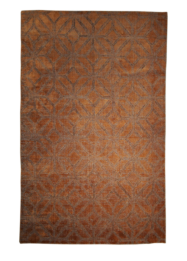 A28467 Oriental Rug Indian Handmade Area Transitional 3'6'' x 5'6'' -4x6- Red Floral Design