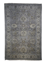 A28472 Oriental Rug Indian Handmade Area Transitional Neutral 4'0'' x 6'0'' -4x6- Gray Blue Floral Oushak Design