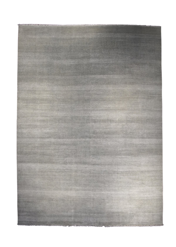 A28525 Oriental Rug Indian Handmade Area Modern Neutral 8'11'' x 12'3'' -9x12- Whites Beige Grass Stripes Design