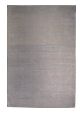 A28541 Oriental Rug Indian Handmade Area Modern Neutral 6'1'' x 9'0'' -6x9- Gray Blue Grass Stripes Design