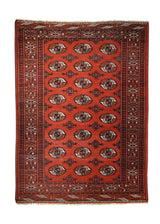 A28549 Oriental Rug Turkmen Handmade Area Tribal 4'6'' x 6'3'' -5x6- Red Turkman Geometric Elephant Foot Bokhara Design