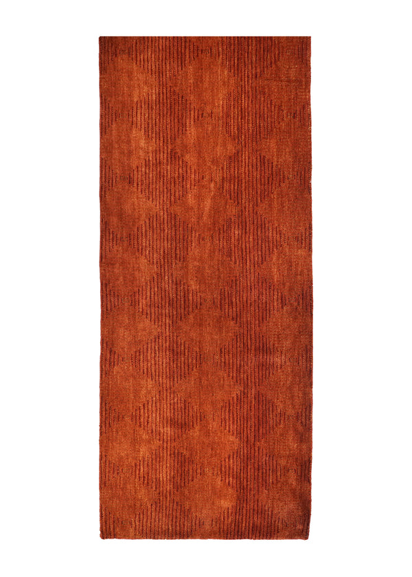 A28622 Oriental Rug Pakistani Handmade Runner Transitional Tribal 3'6'' x 12'0'' -4x12- Red Gabbeh Stripes Design