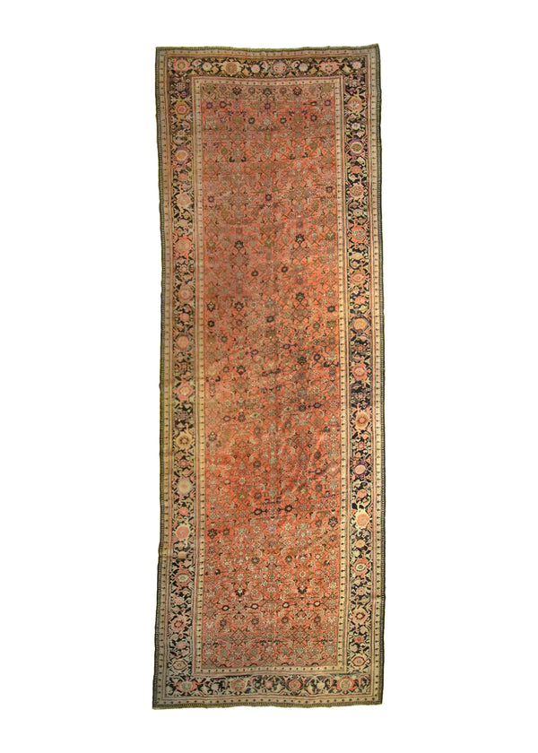 A28646 Caucasian Rug Gharabagh Handmade Runner Antique Tribal 6'7'' x 17'6'' -7x18- Red Geometric Herati Design