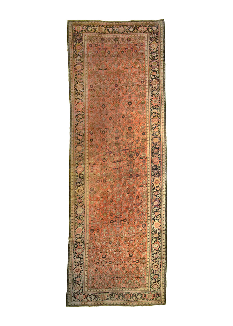 A28646 Caucasian Rug Gharabagh Handmade Runner Antique Tribal 6'7'' x 17'6'' -7x18- Red Geometric Herati Design