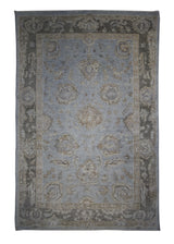 A28653 Oriental Rug Indian Handmade Area Transitional 3'10'' x 5'11'' -4x6- Blue Whites Beige Floral Oushak Design