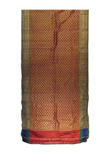 A28738 Oriental Rug Indian Handmade Area Traditional 3'7'' x 16'5'' -4x16- Red Green Yellow Gold Tapestry Saree Floral Design