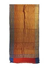 A28740 Oriental Rug Indian Handmade Area Traditional 3'7'' x 17'10'' -4x18- Red Blue Yellow Gold Tapestry Saree Floral Design
