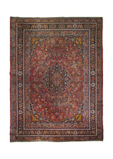 A28794 Persian Rug Mashhad Handmade Area Traditional 10'5'' x 13'11'' -10x14- Red Blue Floral Design