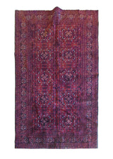 A28817 Oriental Rug Afghan Handmade Area Tribal 4'2'' x 6'5'' -4x6- Red Khal Mohammadi Geometric Design