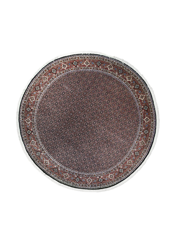 A28871 Persian Rug Bijar Handmade Round Traditional 8'4'' x 8'4'' -8x8- Blue Red Herati Design