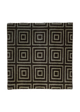 A28892 Oriental Rug Indian Handmade Square Modern 2'0'' x 2'0'' -2x2- Brown Whites Beige Checkered Geometric Design